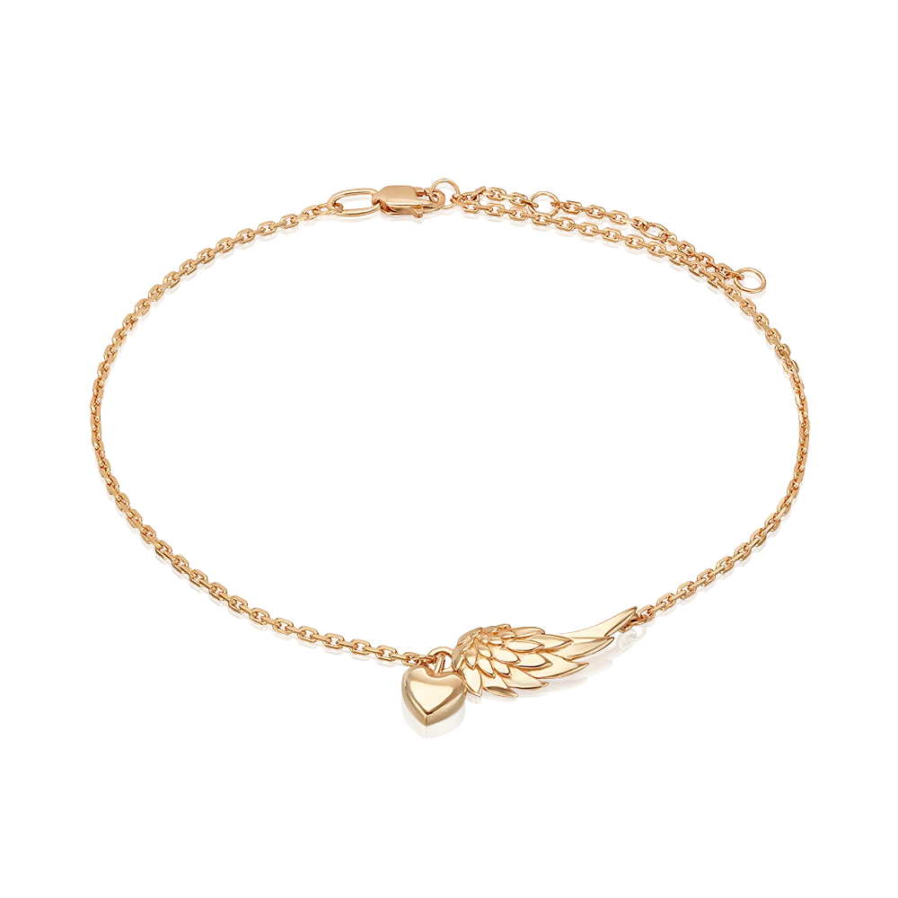 Браслет на ногу «Крыло» из красного золота 05-0843-00-000-1110