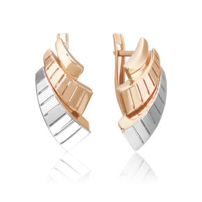 Серьги с английским замком из комбинированного золота 02-5369-00-000-1111