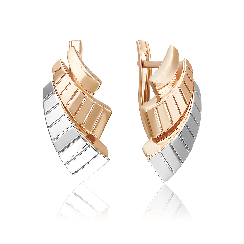 Серьги с английским замком из комбинированного золота 02-5369-00-000-1111