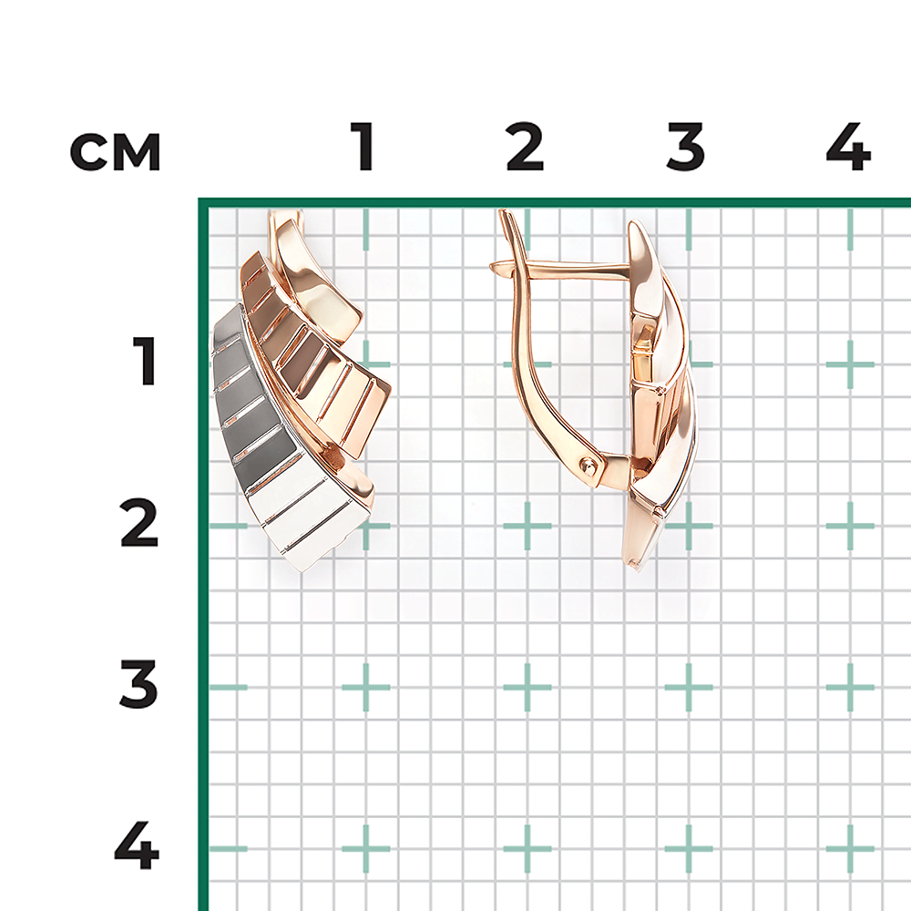 Серьги с английским замком из комбинированного золота 02-5369-00-000-1111