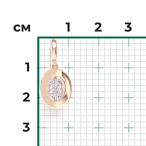 Подвеска из комбинированного золота с натуральными топазами white 03-3320-00-201-1111