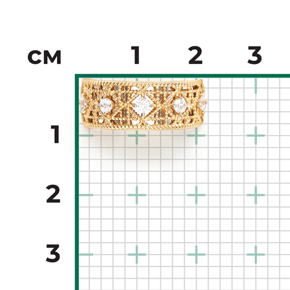 Кольцо из комбинированного золота с фианитами 01-5921-00-401-1121
