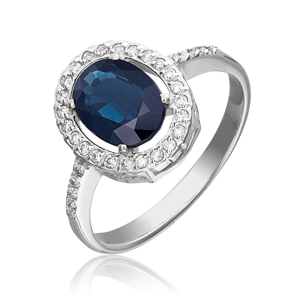 Кольцо из белого золота с сапфиром и бриллиантами 01-2327-00-105-1120-30