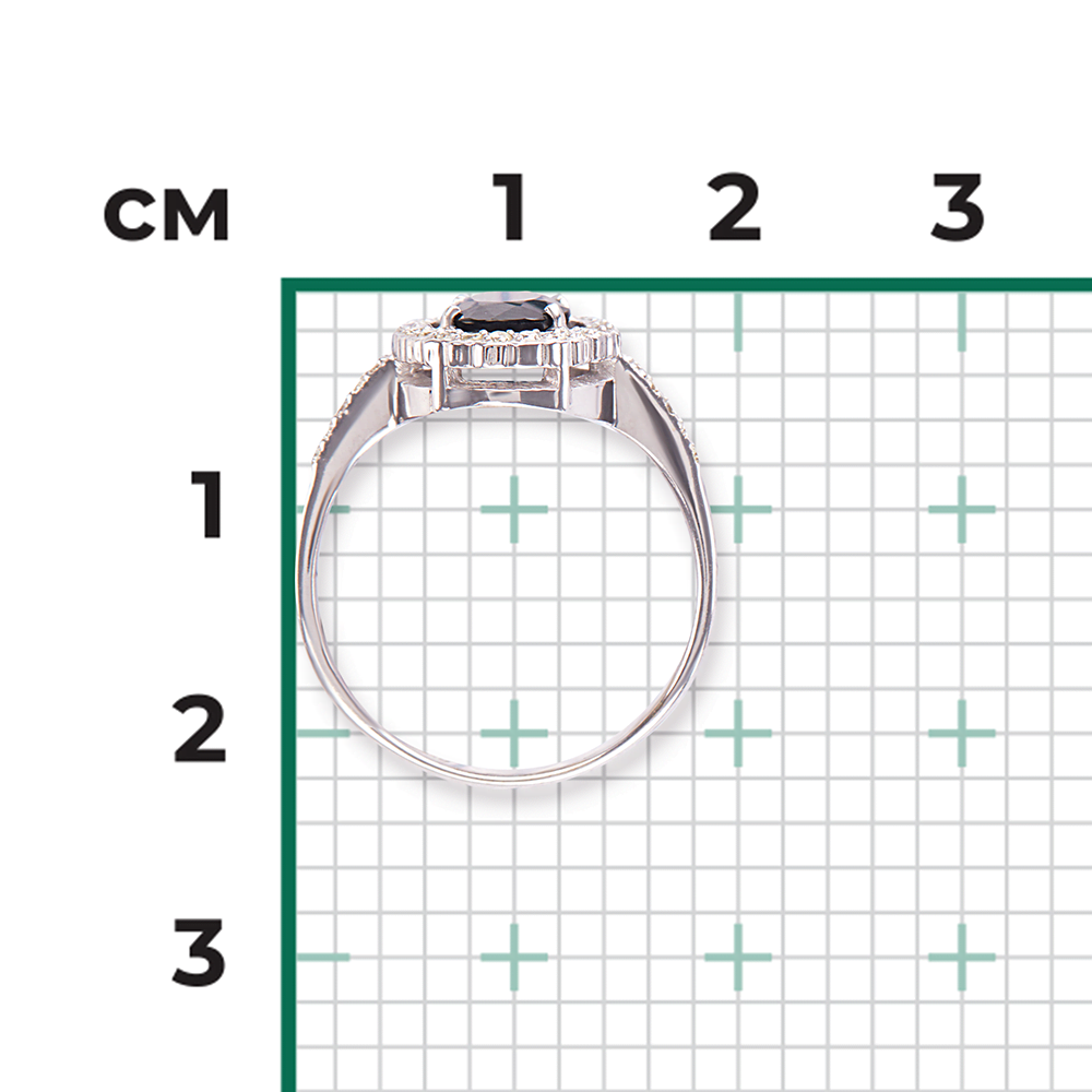 Кольцо из белого золота с сапфиром и бриллиантами 01-2327-00-105-1120-30