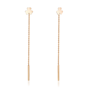 Серьги-цепочки «Клевер» из красного золота 02-5573-00-000-1110