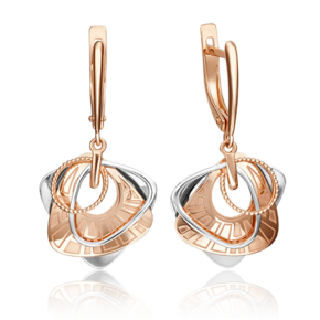 Серьги с английским замком из комбинированного золота 02-4253-00-000-1111-48