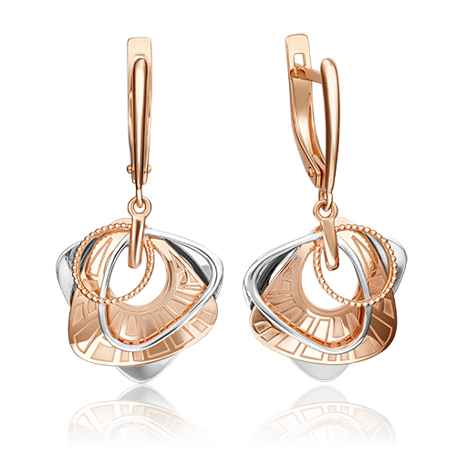 Серьги с английским замком из комбинированного золота 02-4253-00-000-1111-48