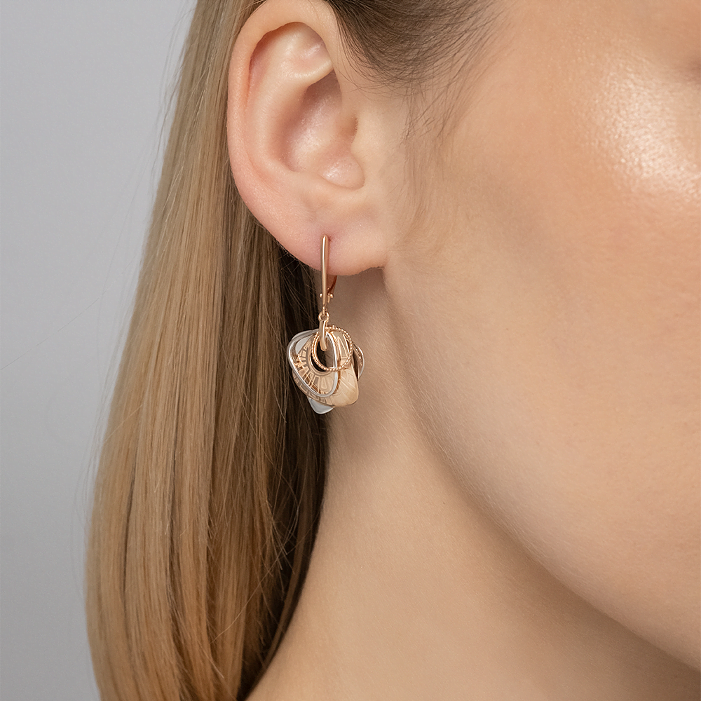 Серьги с английским замком из комбинированного золота 02-4253-00-000-1111-48