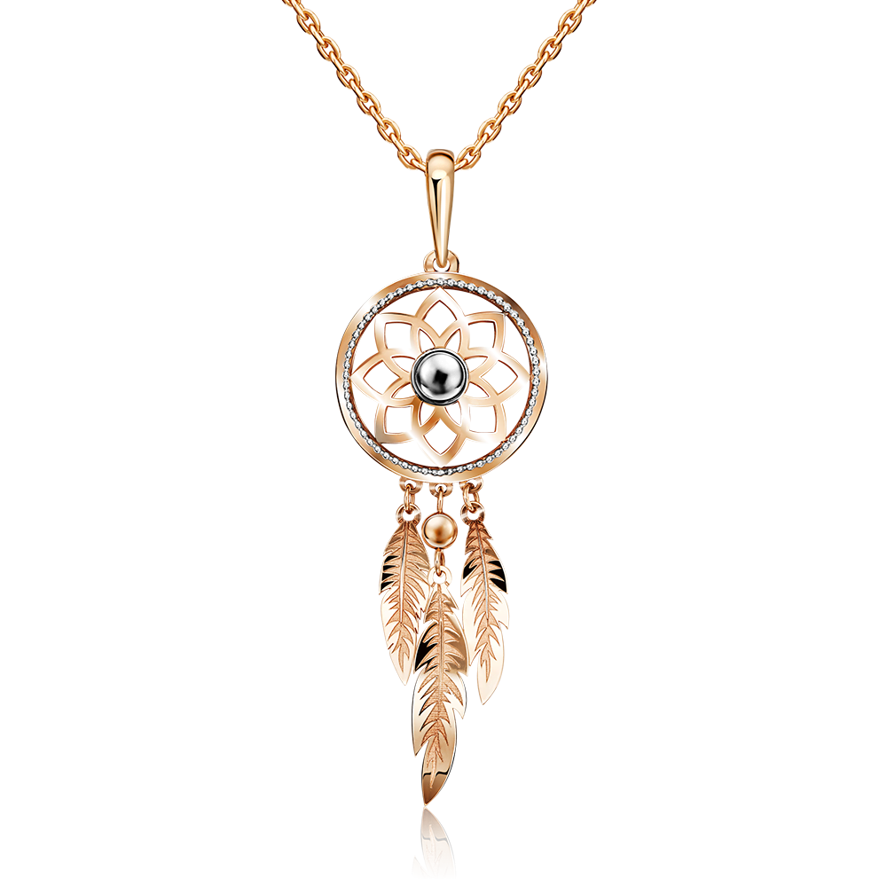 Подвеска «Ловец снов» из комбинированного золота 03-3046-00-000-1111