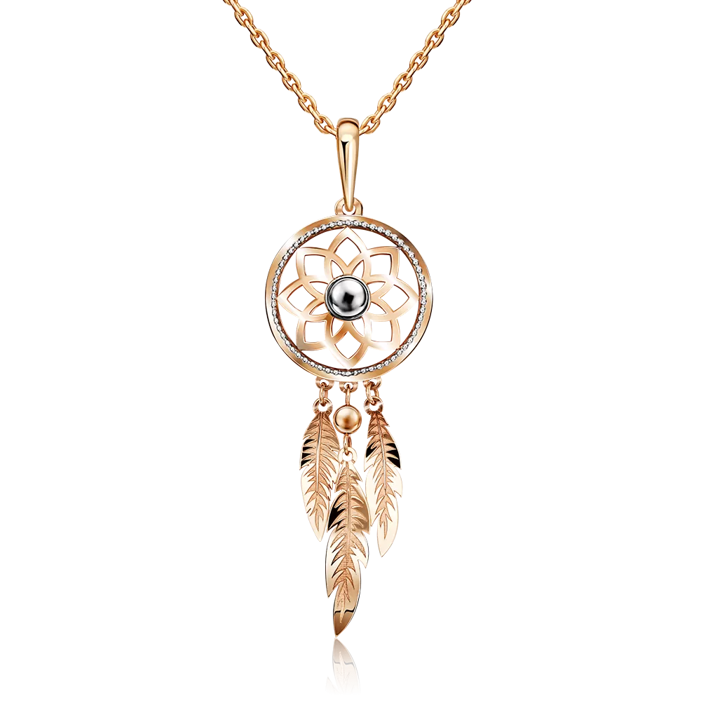 Подвеска «Ловец снов» из комбинированного золота 03-3046-00-000-1111