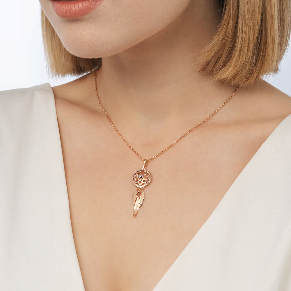 Подвеска «Ловец снов» из комбинированного золота 03-3046-00-000-1111