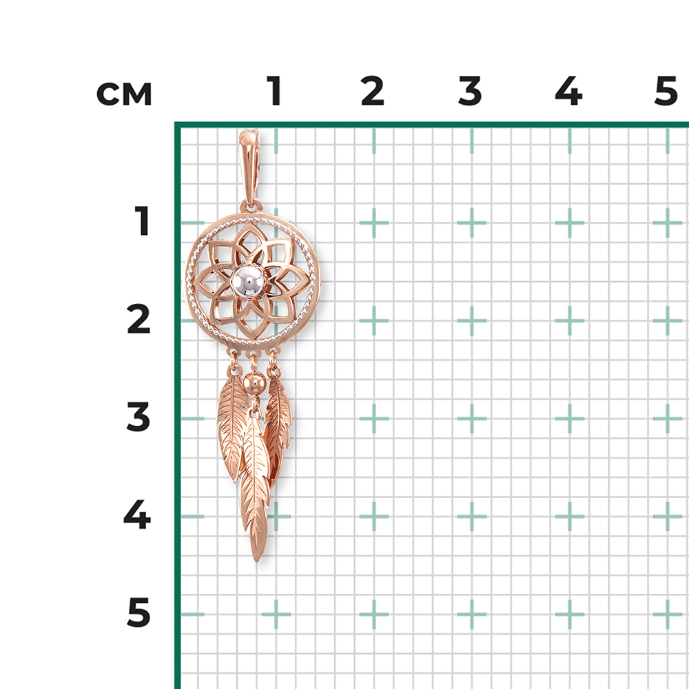 Подвеска «Ловец снов» из комбинированного золота 03-3046-00-000-1111