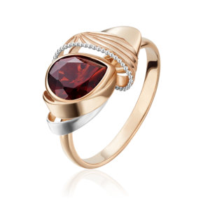 Кольцо из красного золота с гранатом 01-5076-00-204-1110-57