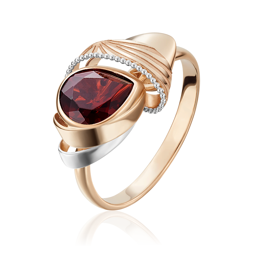 Кольцо из красного золота с гранатом 01-5076-00-204-1110-57