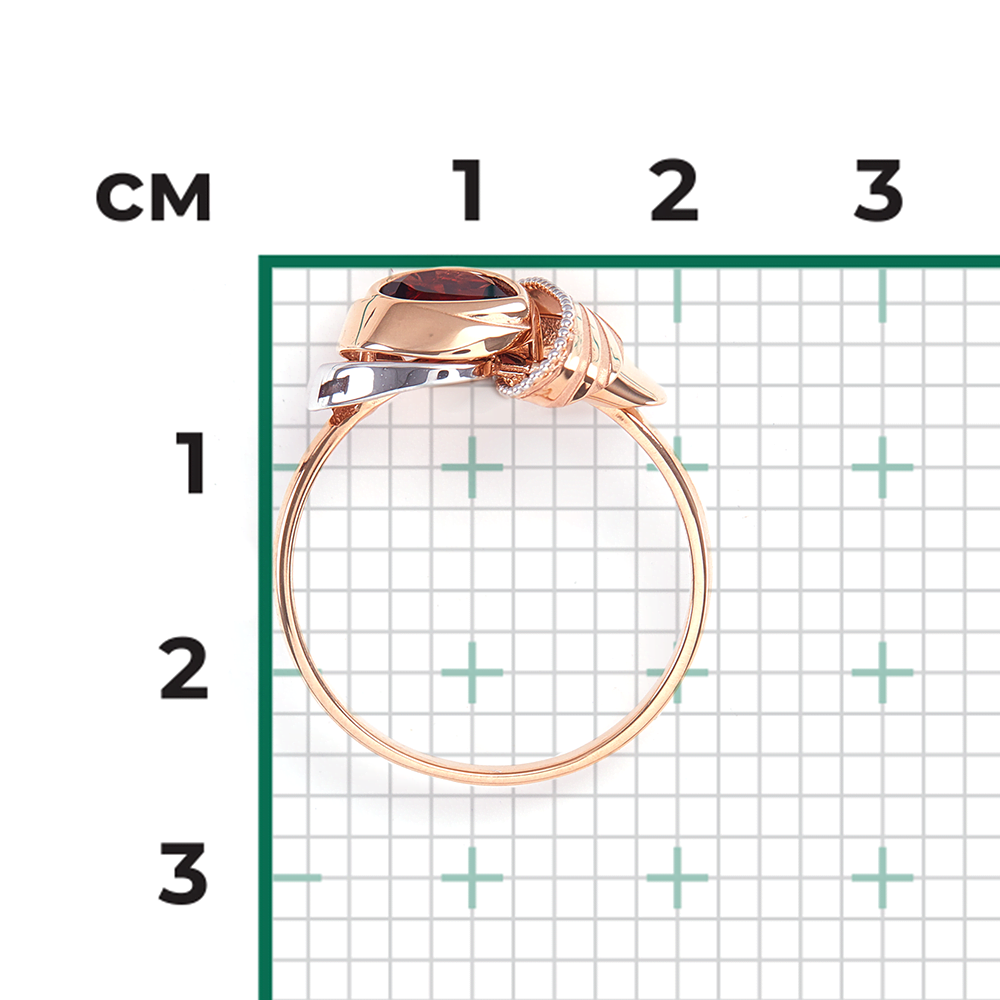 Кольцо из красного золота с гранатом 01-5076-00-204-1110-57