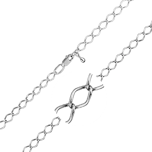 Браслет из серебра с алмазной гранью (плетение «Ромб») 22-0201-070-0200-60