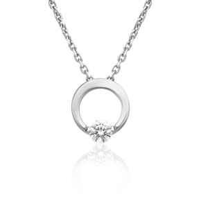 Подвеска-бегунок из белого золота с фианитом 03-3099-00-401-1120