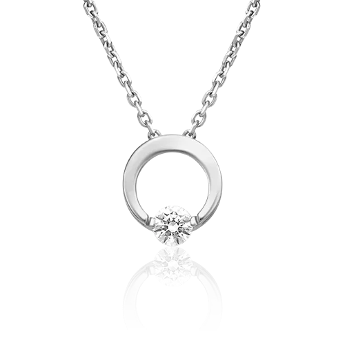 Подвеска-бегунок из белого золота с фианитом 03-3099-00-401-1120