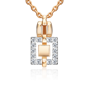 Подвеска из красного золота с фианитом 03-3677-00-401-1110