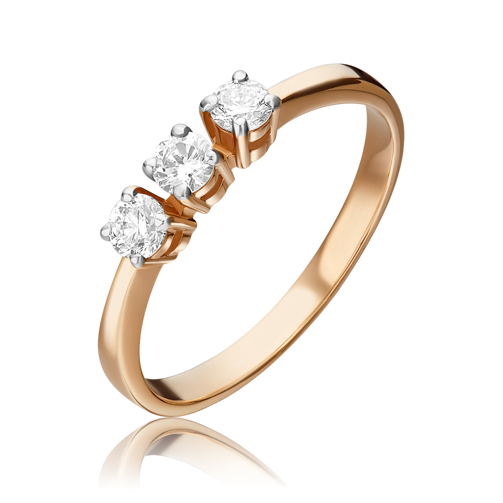 Кольцо из красного золота с фианитами 01-0393-00-501-1110-38