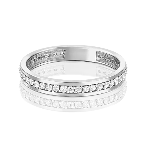 Обручальное кольцо из белого золота с фианитами 01-2781-00-401-1120-24