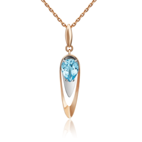 Подвеска из комбинированного золота с топазом 03-3025-00-201-1111-57