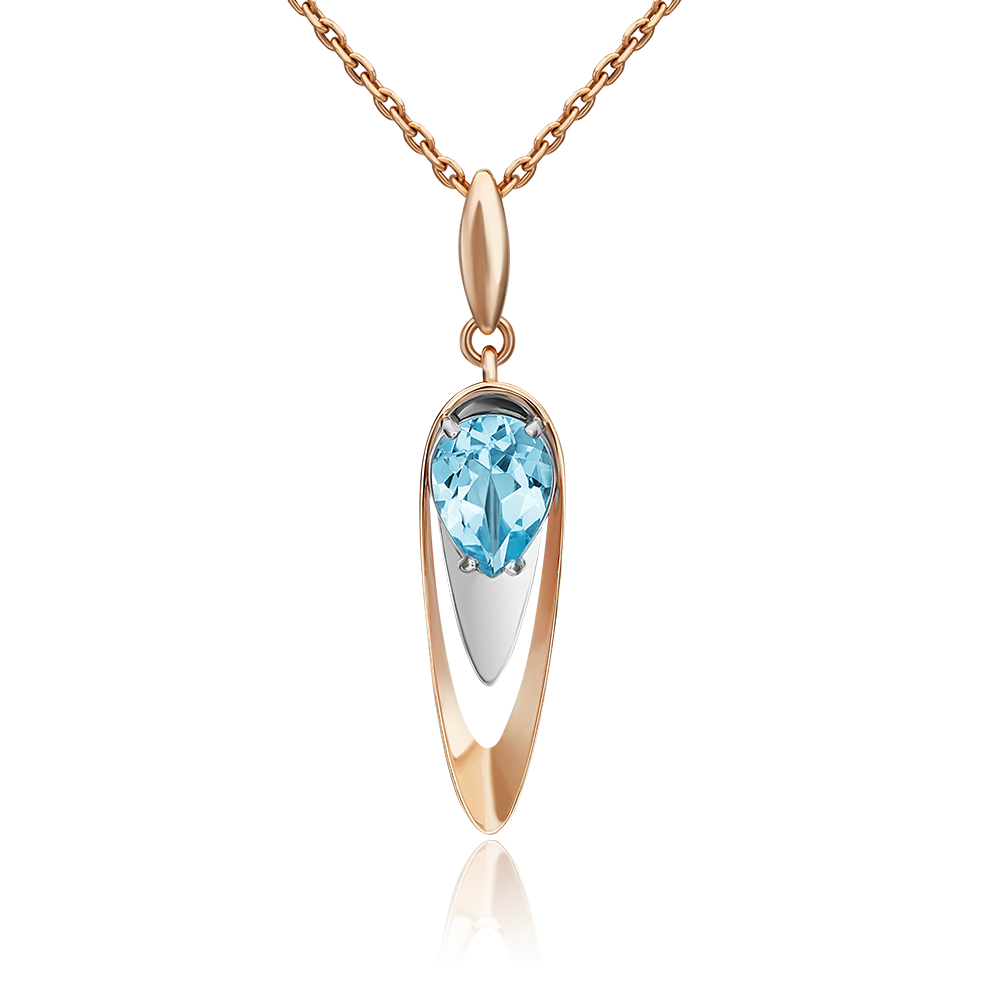 Подвеска из комбинированного золота с топазом 03-3025-00-201-1111-57