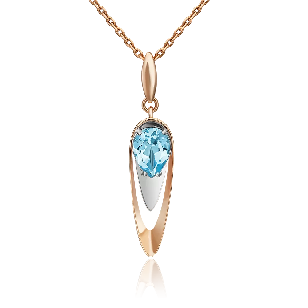 Подвеска из комбинированного золота с топазом 03-3025-00-201-1111-57