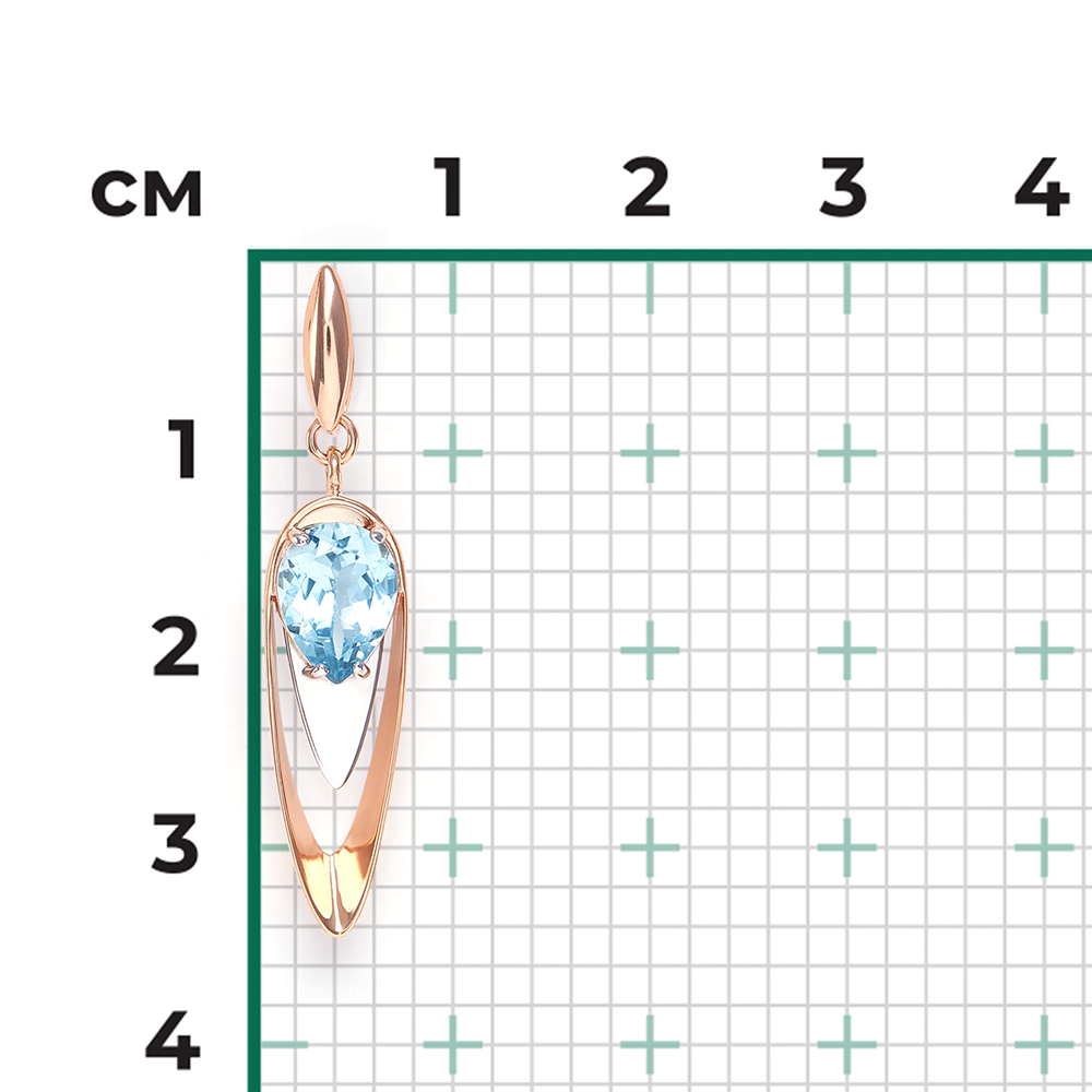 Подвеска из комбинированного золота с топазом 03-3025-00-201-1111-57