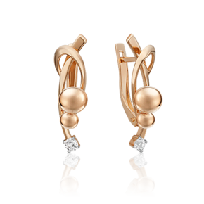 Серьги «Совершенство» из красного золота с натуральным топазом white 02-4843-00-201-1110