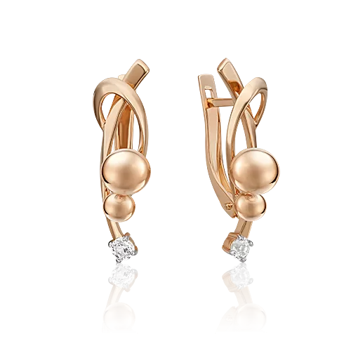 Серьги «Совершенство» из красного золота с натуральным топазом white 02-4843-00-201-1110