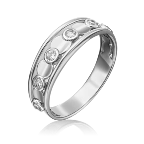 Кольцо из белого золота с фианитами 01-5366-00-401-1120-03