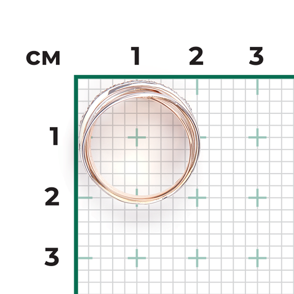 Кольцо из комбинированного золота с фианитами 01-5002-00-401-1111-03