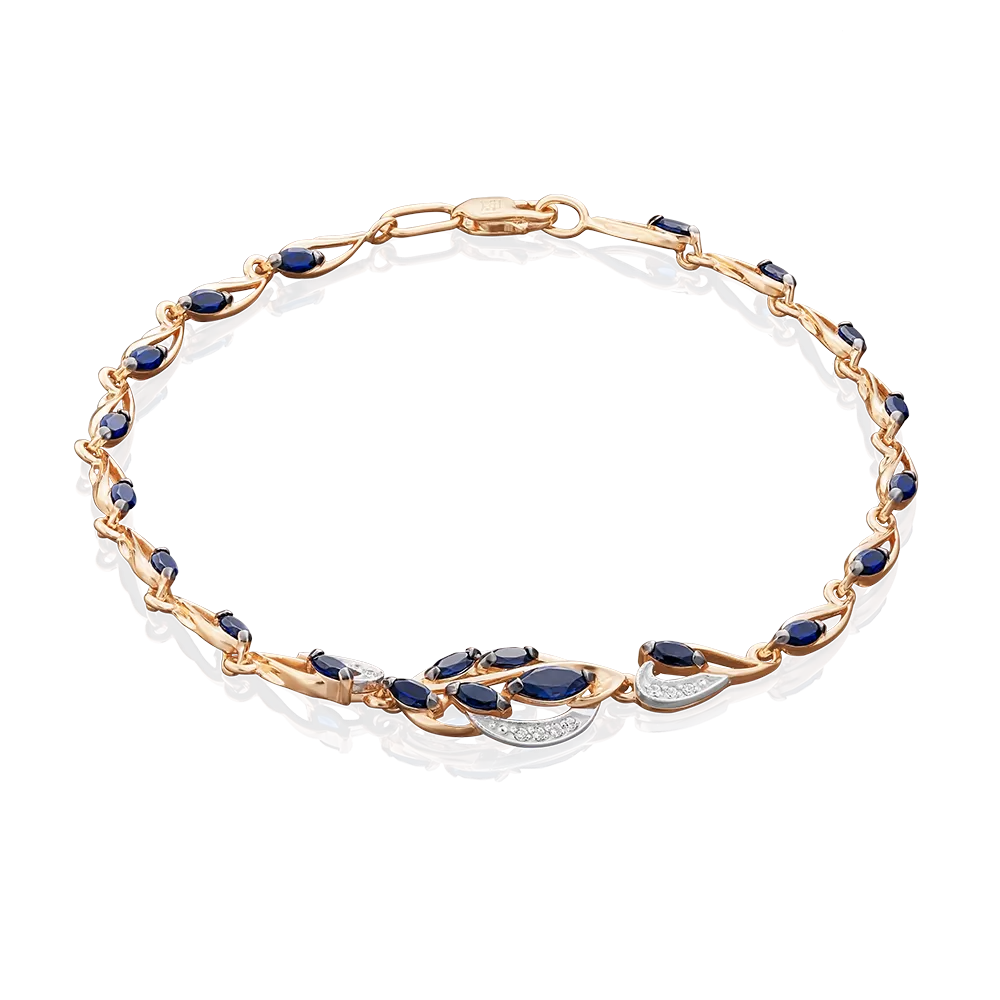 Браслет из комбинированного золота с сапфирами и бриллиантами 05-0560-00-105-1111-30