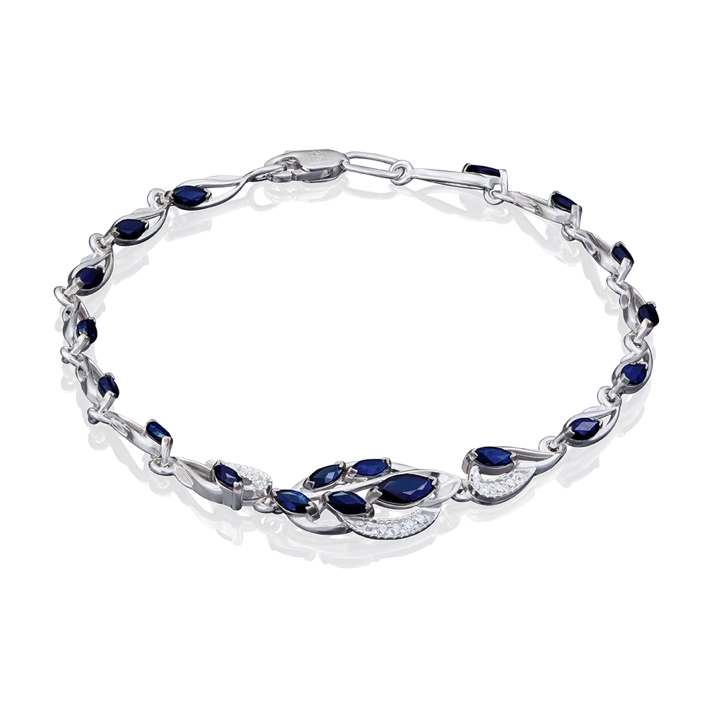 Браслет из белого золота с сапфирами и бриллиантами 05-0560-00-105-1120-30