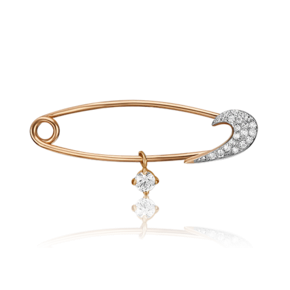 Брошь-булавка из красного золота с фианитами 04-0118-00-401-1110-23