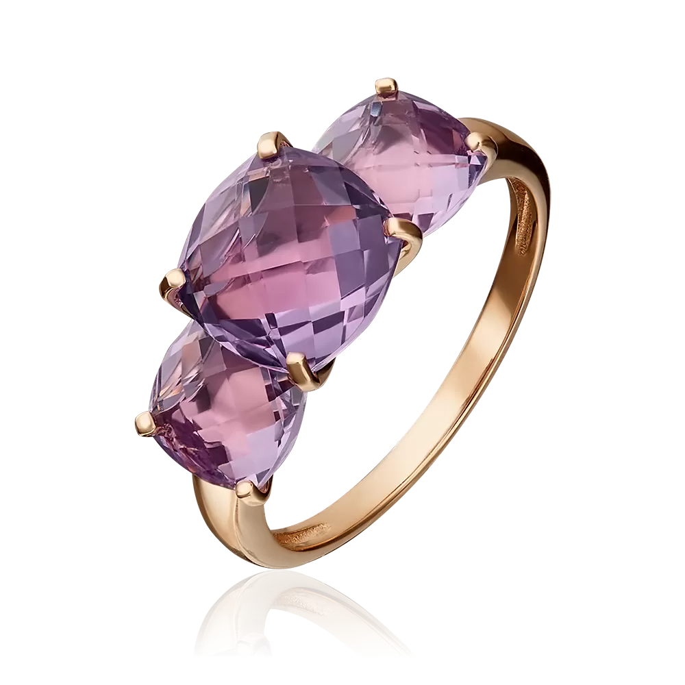 Кольцо из красного золота с аметистами 01-5392-00-203-1110-46