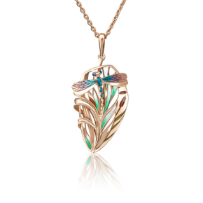 Подвеска «Стрекоза» из красного золота с эмалью 03-2802-00-000-1110-48