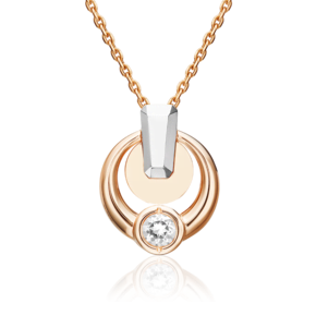 Подвеска из комбинированного золота с натуральным топазом white 03-3377-00-201-1111