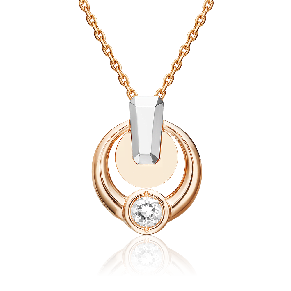 Подвеска из комбинированного золота с натуральным топазом white 03-3377-00-201-1111