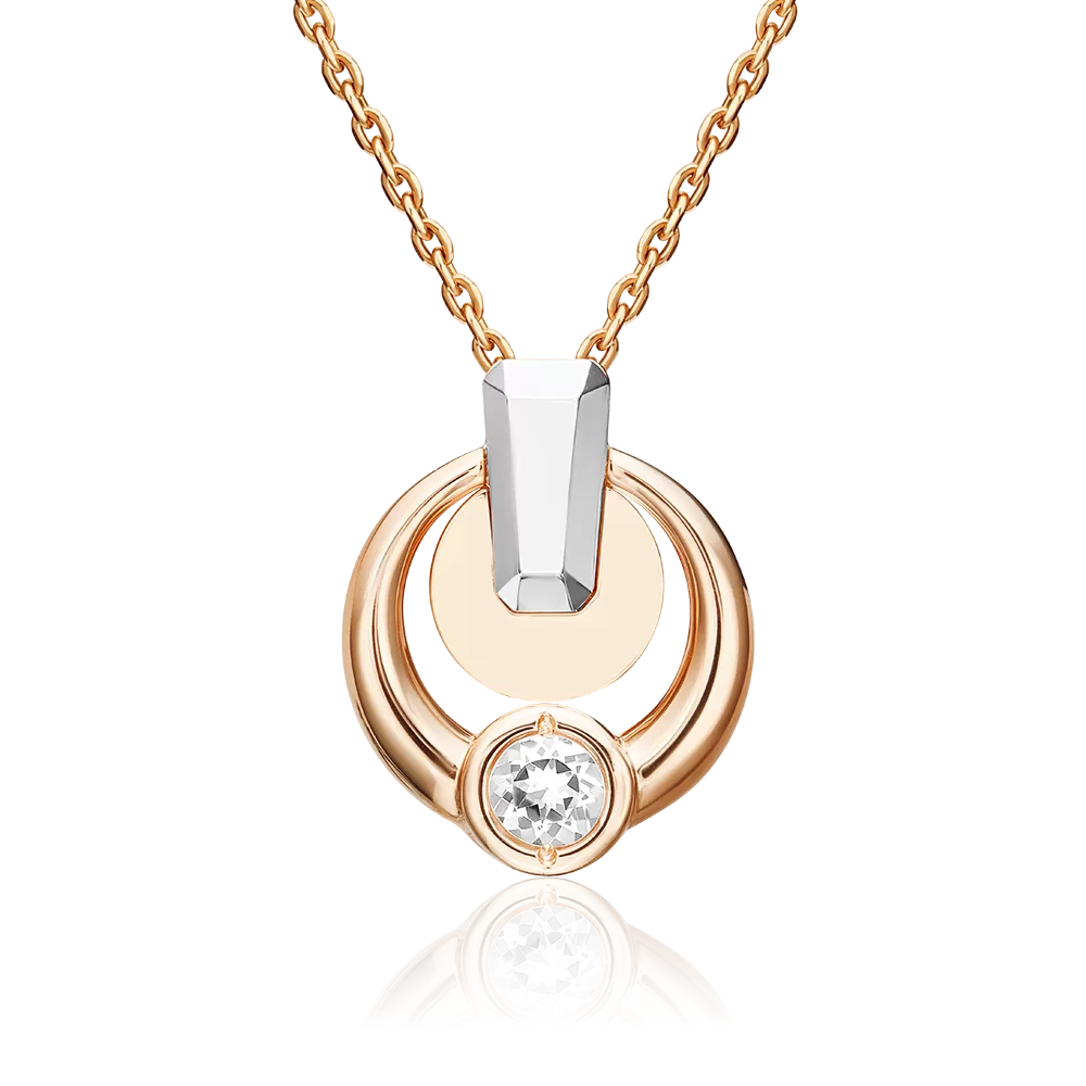 Подвеска из комбинированного золота с натуральным топазом white 03-3377-00-201-1111