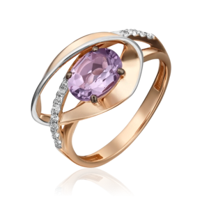 Кольцо из красного золота с аметистом и натуральными топазами white 01-5330-00-225-1110-57