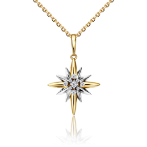 Подвеска «Вифлеемская звезда» из комбинированного золота с фианитами 03-3011-00-401-1121-03