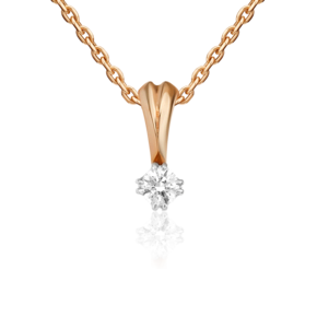 Подвеска из комбинированного золота с бриллиантом 03-0164-00-101-1111-30