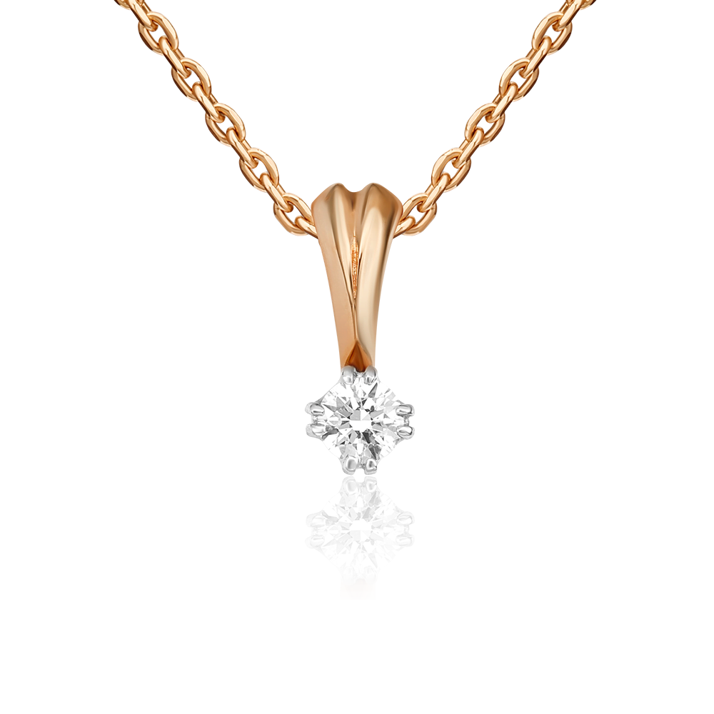 Подвеска из комбинированного золота с бриллиантом 03-0164-00-101-1111-30