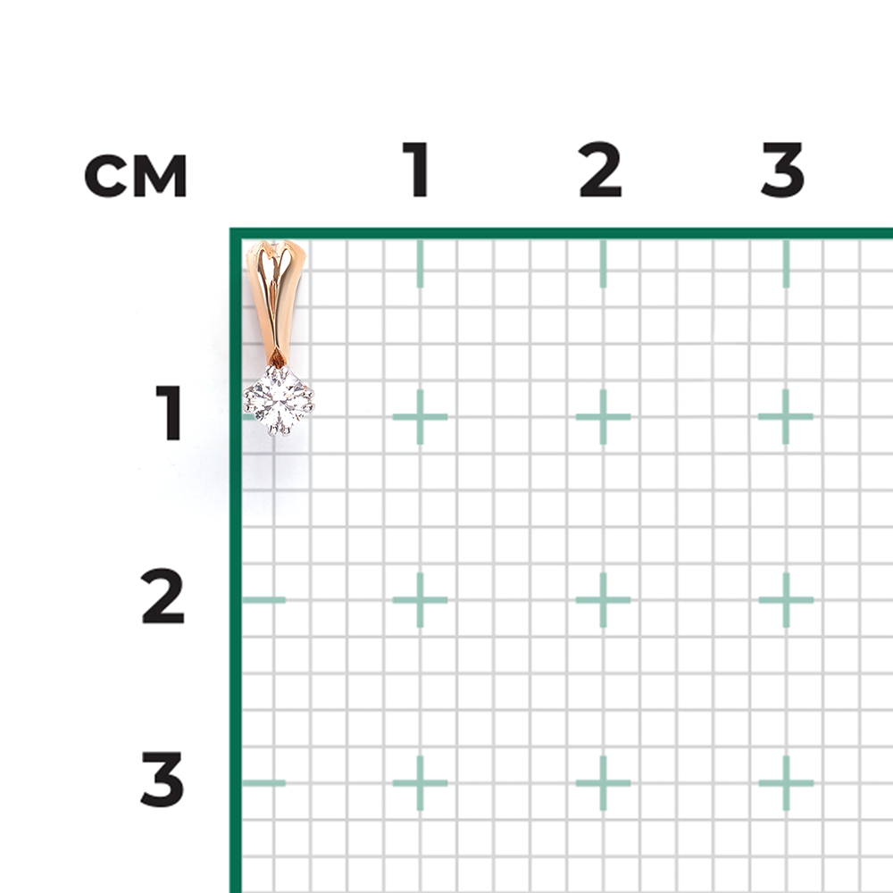 Подвеска из комбинированного золота с бриллиантом 03-0164-00-101-1111-30