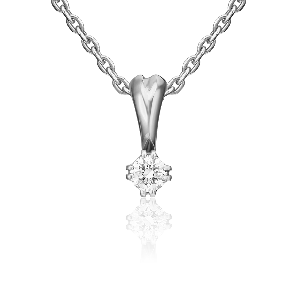 Подвеска из белого золота с бриллиантом 03-0165-00-101-1120-30