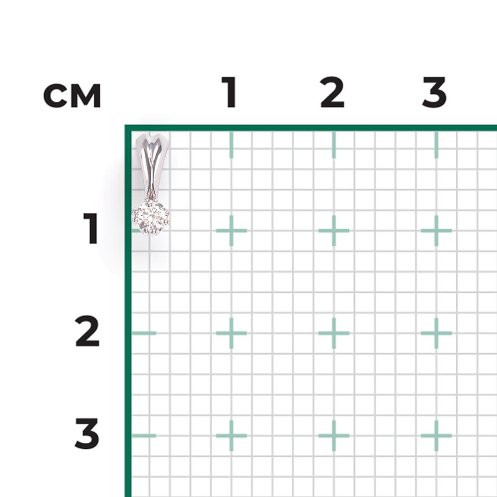 Подвеска из белого золота с бриллиантом 03-0165-00-101-1120-30