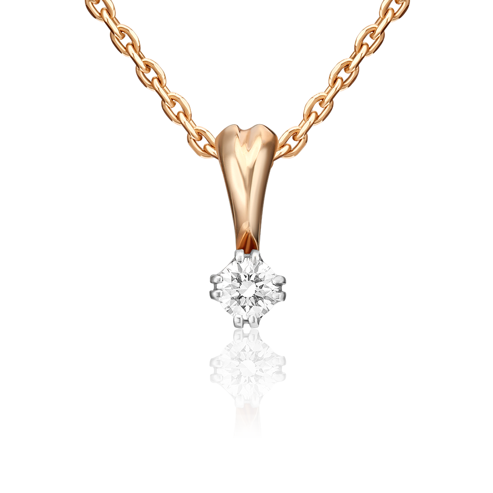 Подвеска из комбинированного золота с бриллиантом 03-0166-00-101-1111-30