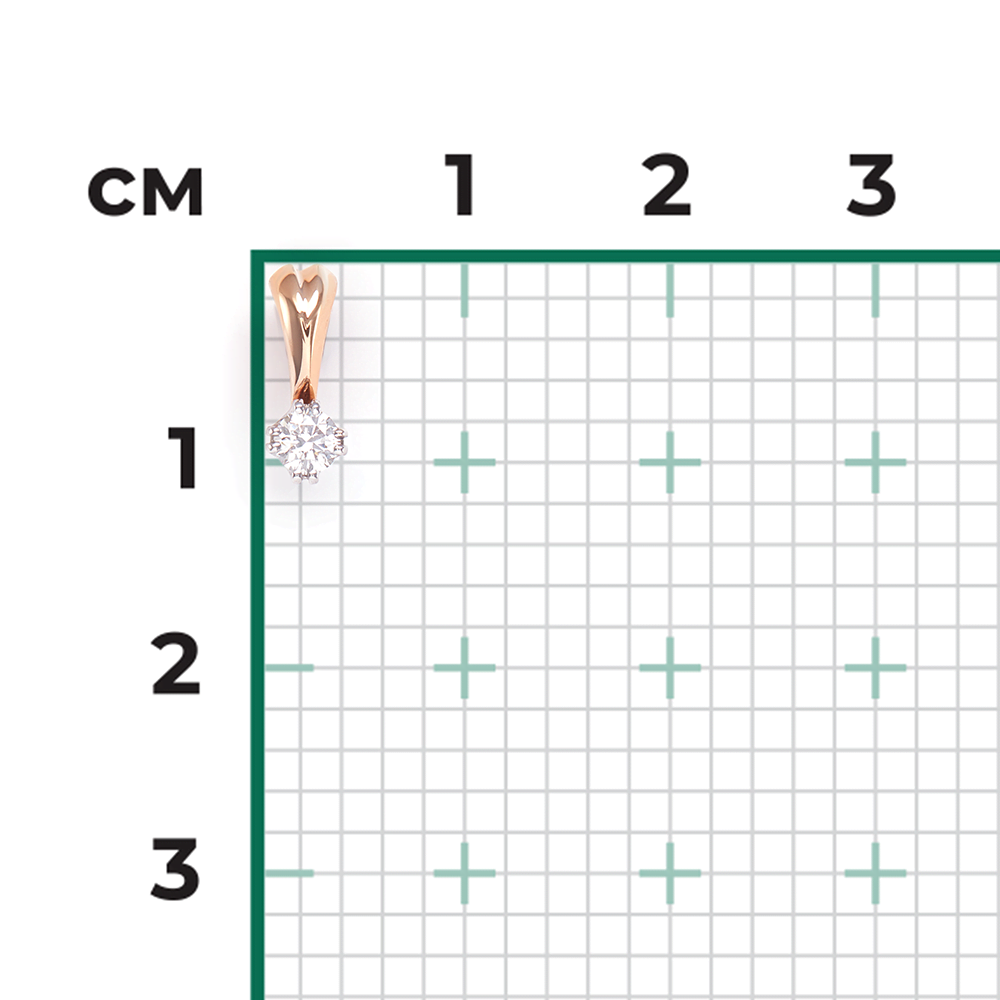 Подвеска из комбинированного золота с бриллиантом 03-0166-00-101-1111-30